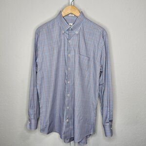 Peter Millar Shirt Men's Button Down Micro Check Plaid Cotton Long Sleeve‎ Large